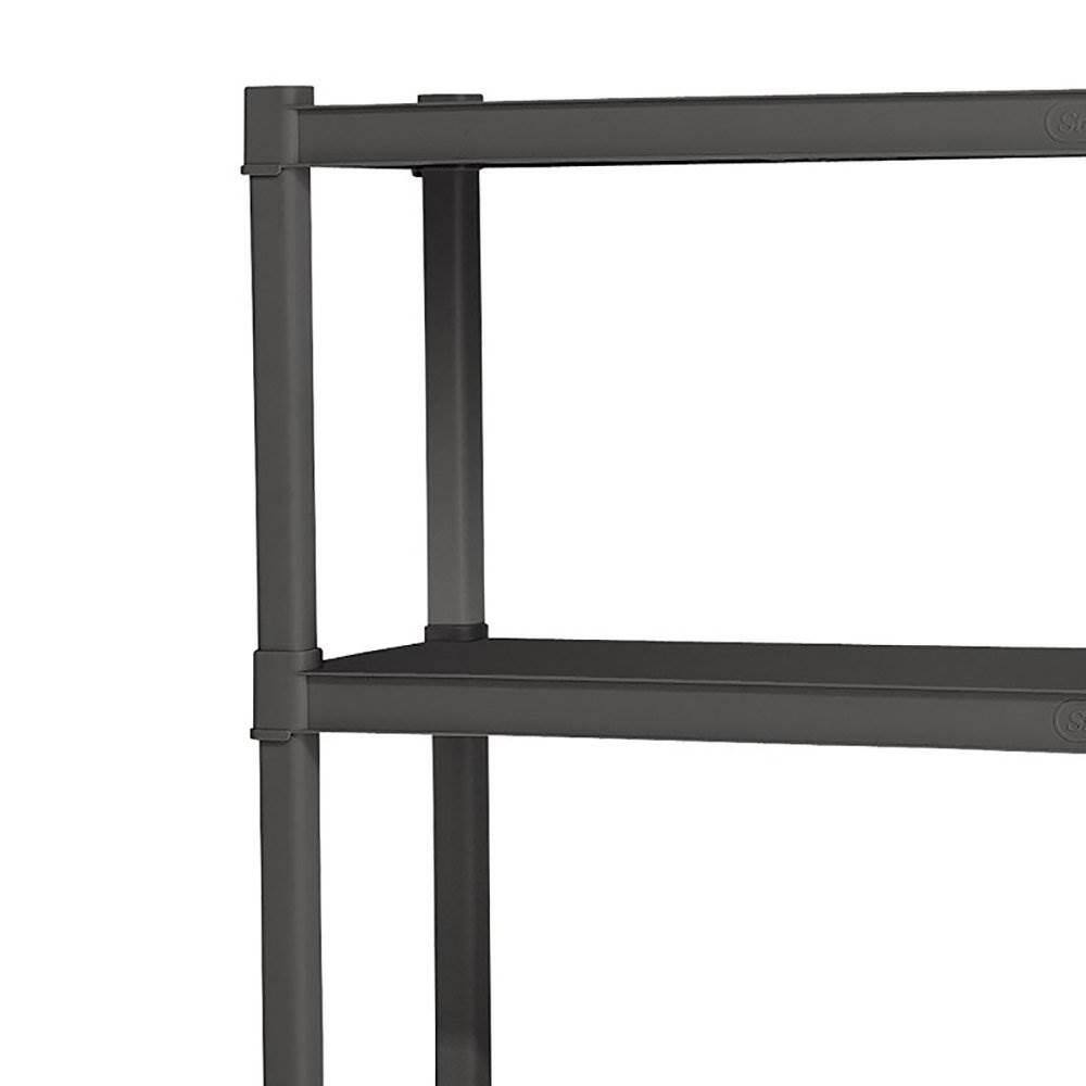 Sterilite Black 4-Tier Plastic Garage Storage Shelving Unit (35 in. W x 57 in. H x 14 in. D) 4 x 01643V01