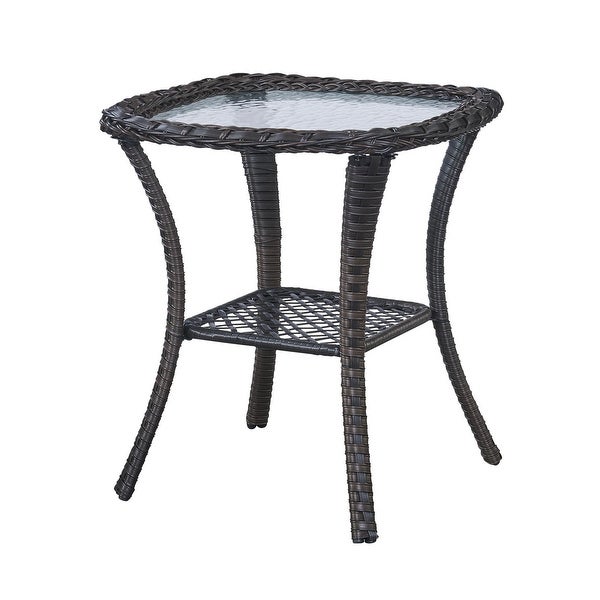 Outdoor Wicker Side Table Patio Rattan Furniture Table