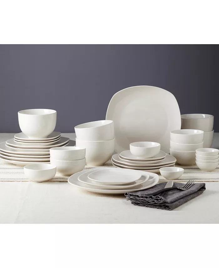 Tabletops Unlimited Inspiration by Denmark Soft Square 42 Pc. Dinnerware Set Service for 6