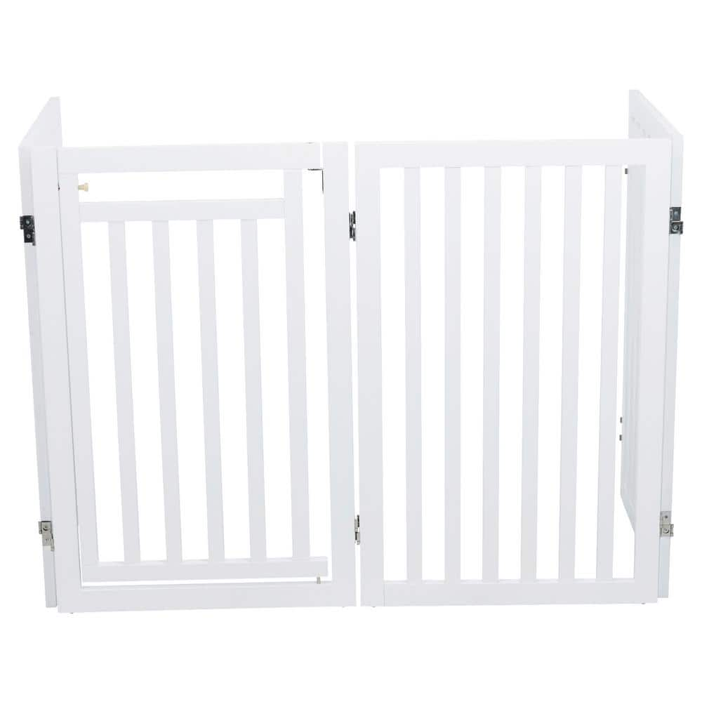 TRIXIE White Pet Gate Wooden 4-Panel Configurable Pet Gate 39363