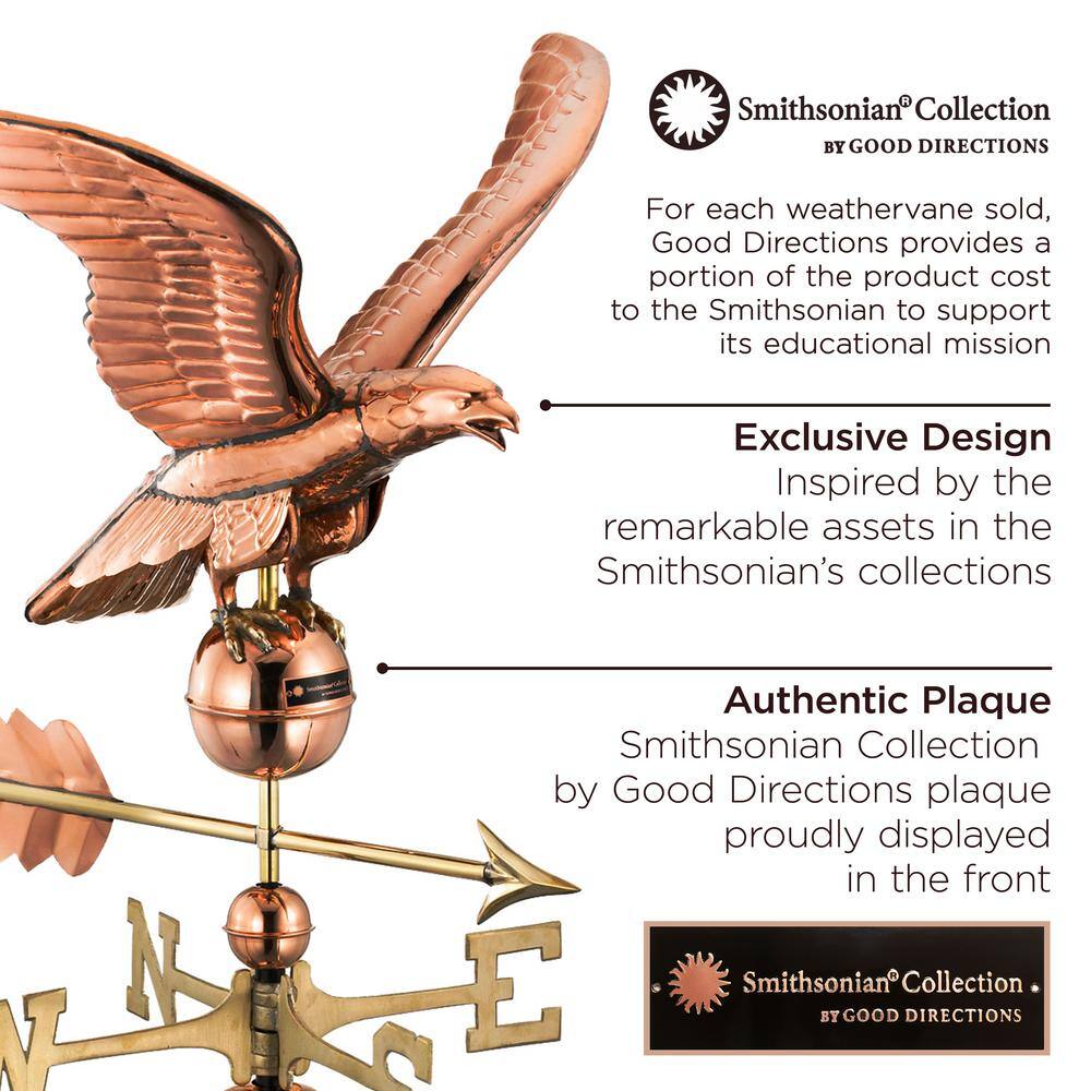 Good Directions Smithsonian Eagle Weathervane - Pure Copper 955P