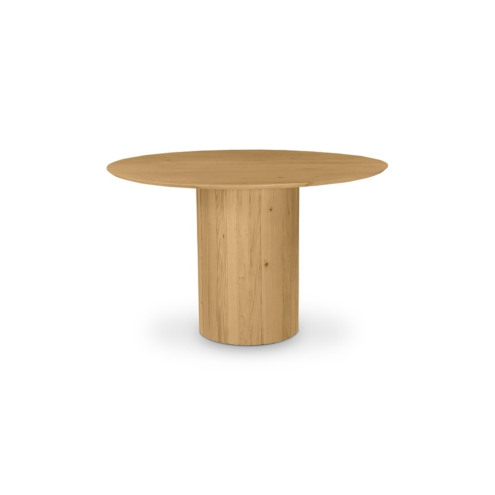 Aurelle Home Poete Solid Acacia Wood Pedestal Dining Table