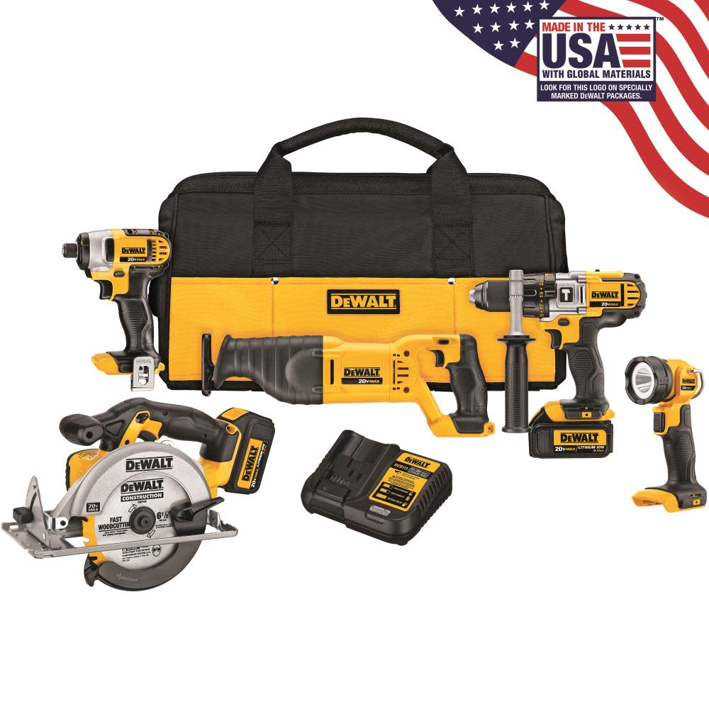 DW 20V MAX 5 Tool Combo Kit DCK590L2 from DW