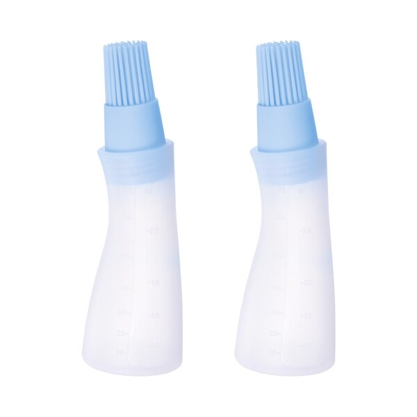 2pcs Silicone Oil Bottle Brush for Barbecue Cooking Baking， Light Blue - Light Blue