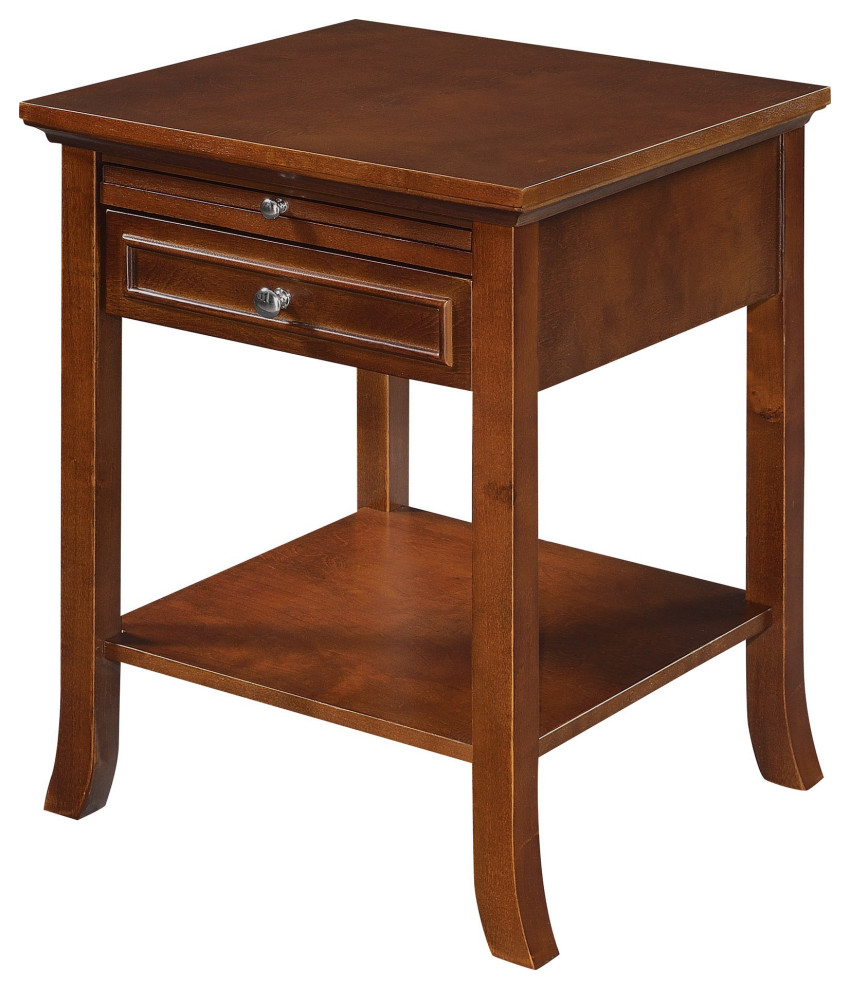 American Heritage Logan 1 Drawer End Table With Pull Out Shelf   Transitional   Side Tables And End Tables   by VirVentures  Houzz