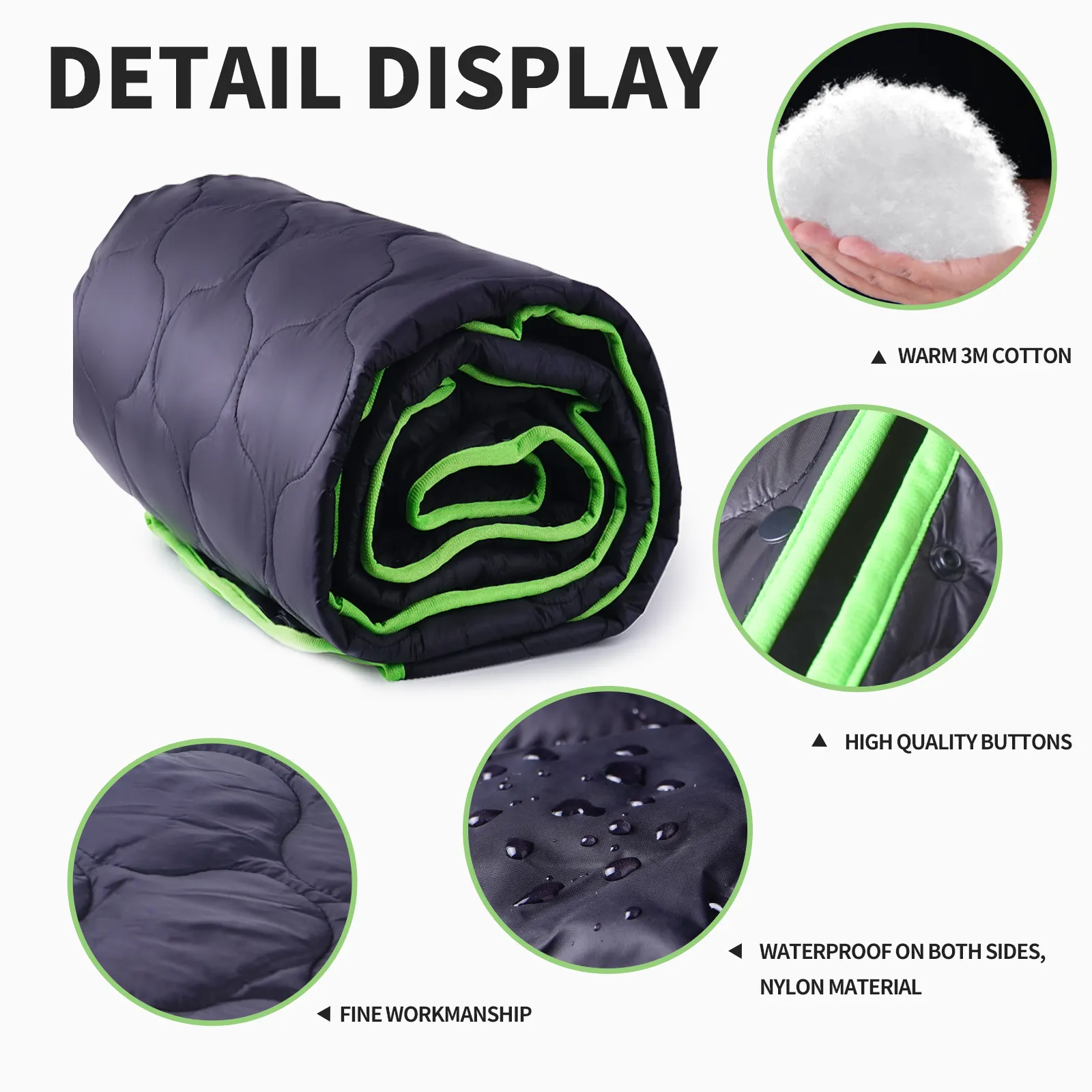 Source Factory Outdoor Cold Weather Camping Blanket  Packable Blanket Converts to Poncho Alternative Down Blanket for Stadium