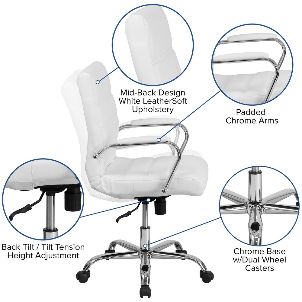 Mid back LeatherSoft Executive Swivel Office Chair