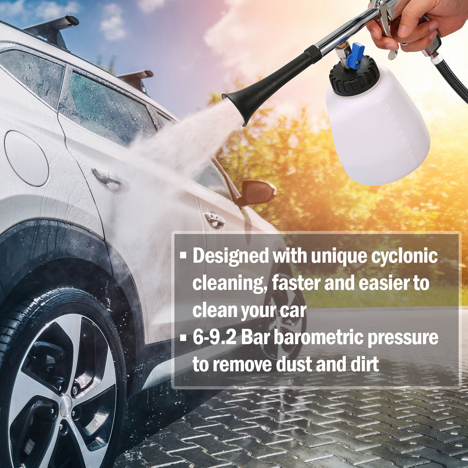 iMountek Car High Pressure Washer, Car Dry Cleaning Gun with Dust Removal Nozzle