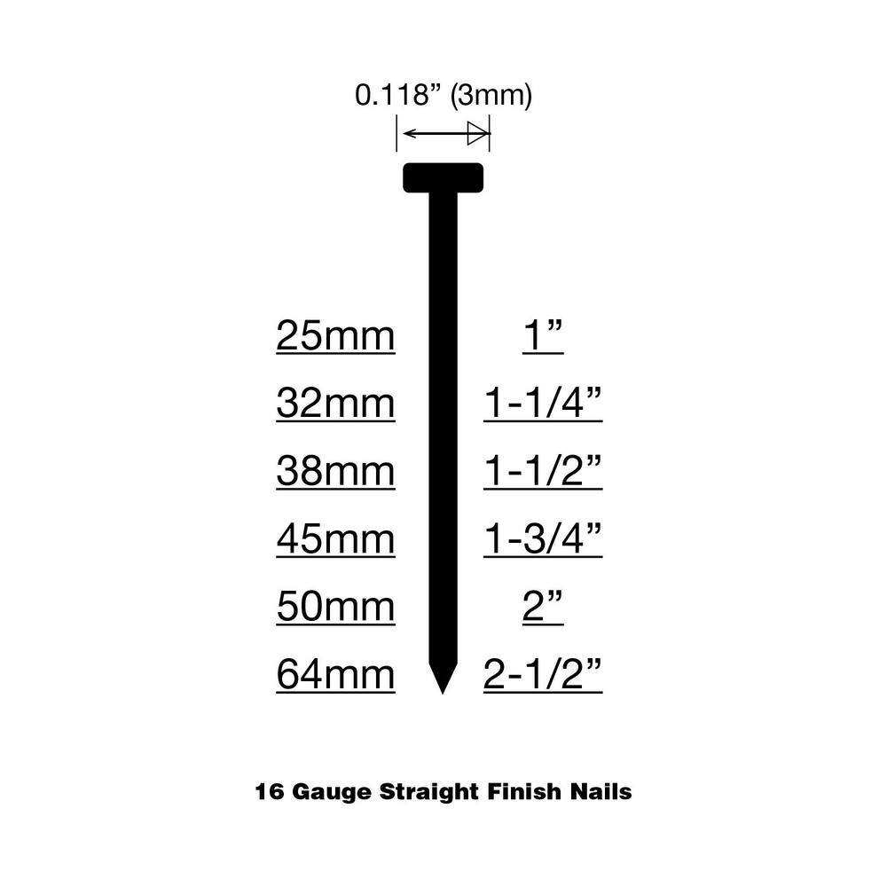 Freeman Pneumatic 16-Gauge 2-12 in. Straight Finish Nailer PFN64