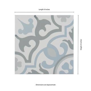 MSI Encaustic Blume 8 in. x 8 in. Matte Porcelain Patterned Look Floor and Wall Tile (5.16 sq. ft.Case) NHDBLU8X8