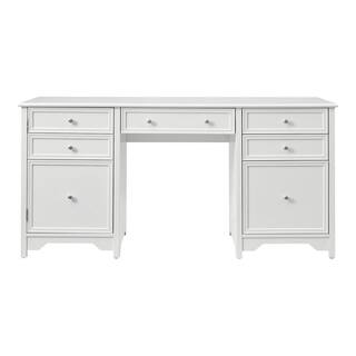 Home Decorators Collection Bradstone 63 in. White Executive Desk JS-3425-A