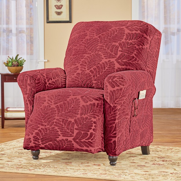 Collections Etc Textured Leaf Stretch Furniture Cover