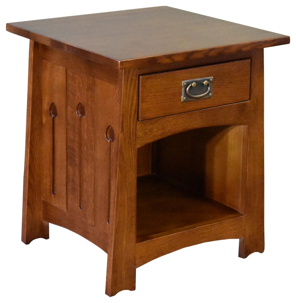 Mission Style Solid Quarter Sawn Oak Keyhole End Table   Craftsman   Side Tables And End Tables   by Crafters and Weavers  Houzz