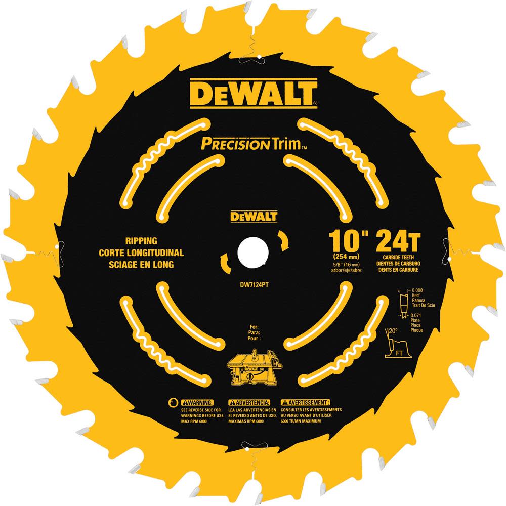 DEWALT 10-in 24T Fast Ripping Saw Blade DW7124PT from DEWALT