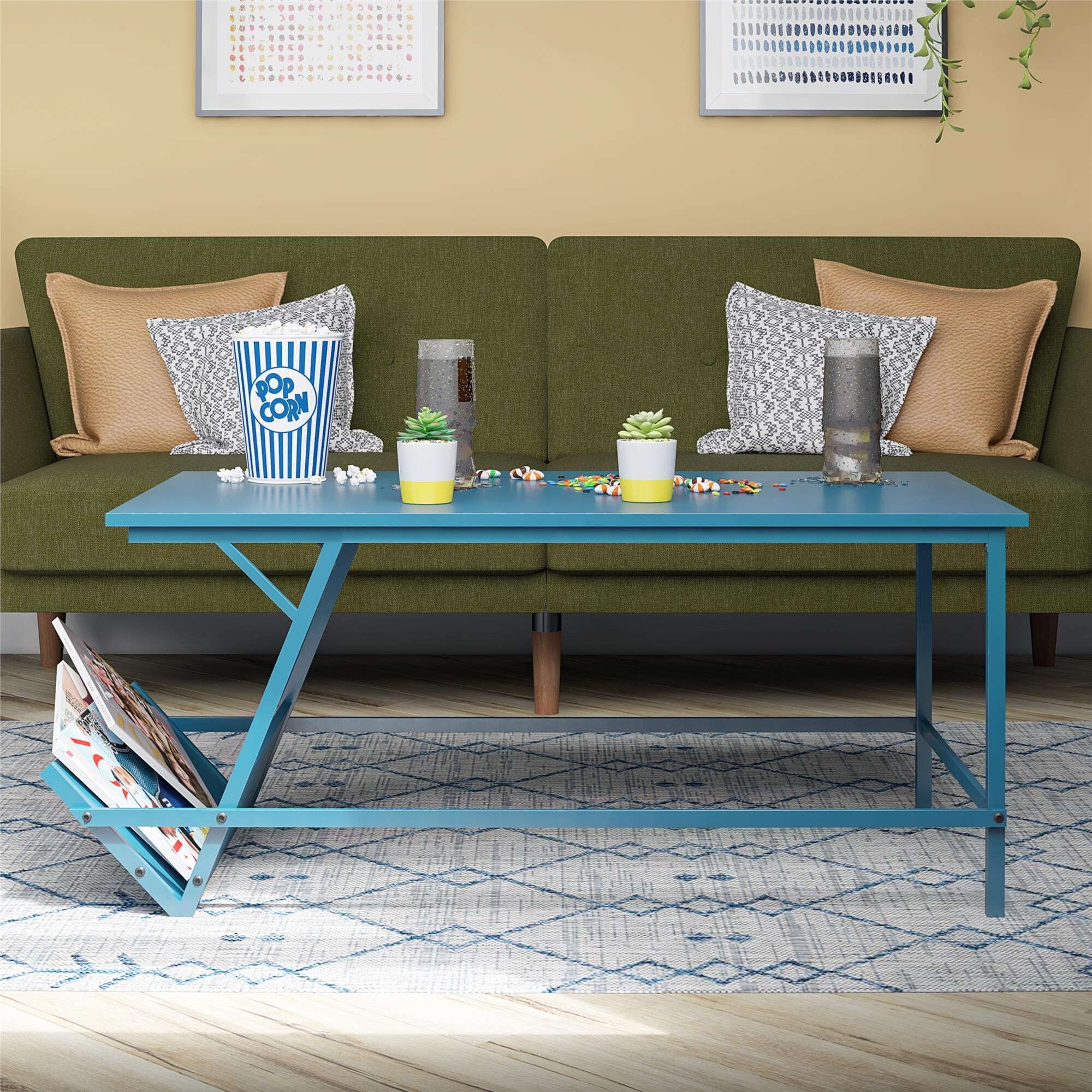 The Novogratz Regal Blue Coffee Table