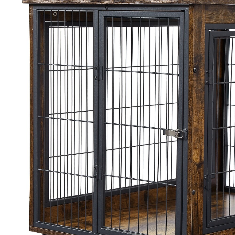 Furniture Dog Cage with Double Doors on Casters