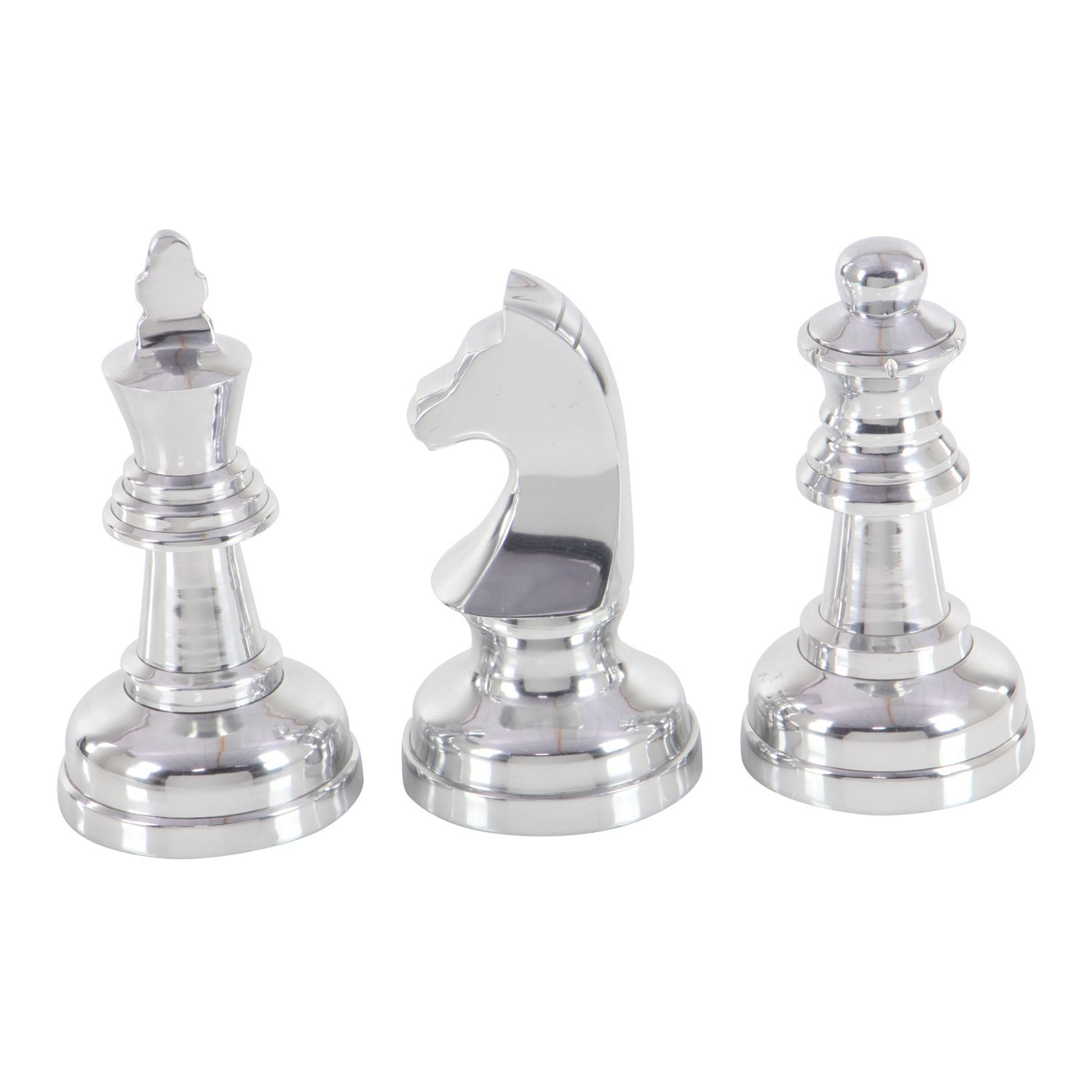 CosmoLiving by Cosmopolitan Metallic Decorative Chess Piece Table Decor 3-piece Set