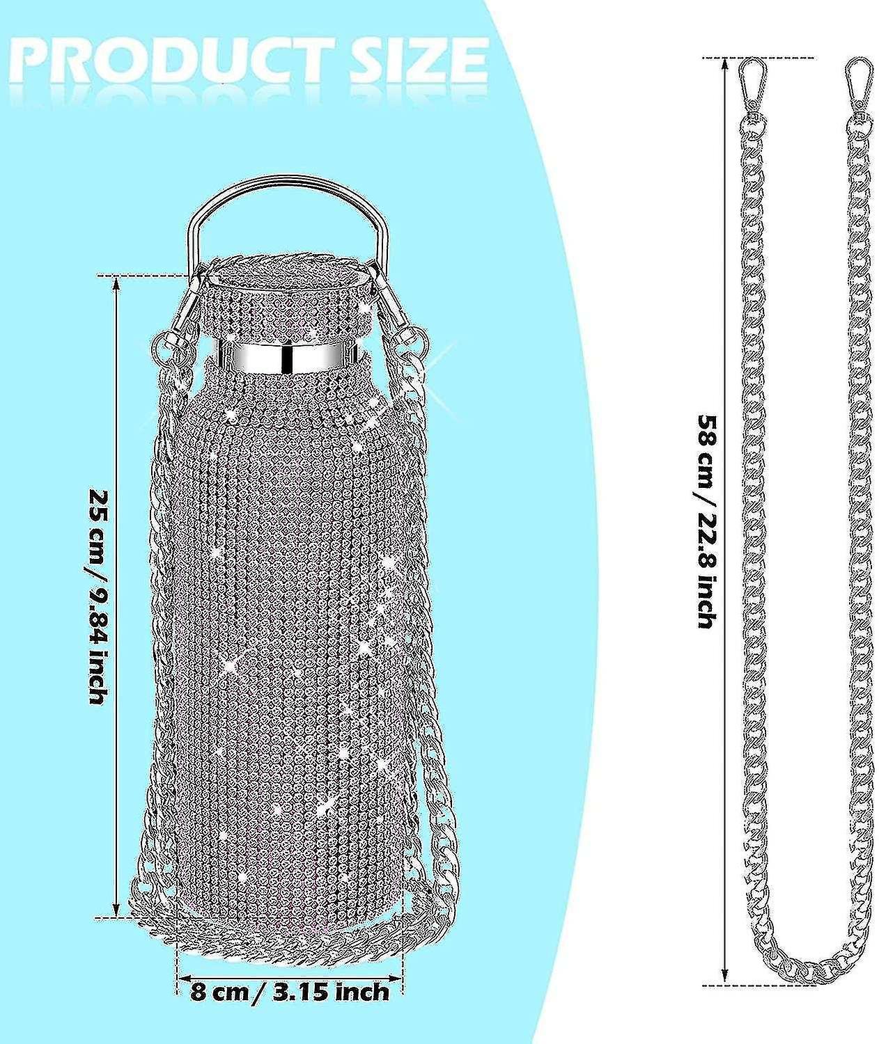 Diamond Water Bottle Bling Rhinestone Stainless Steel Thermal Bottle Refillable Water Bottle Insulat