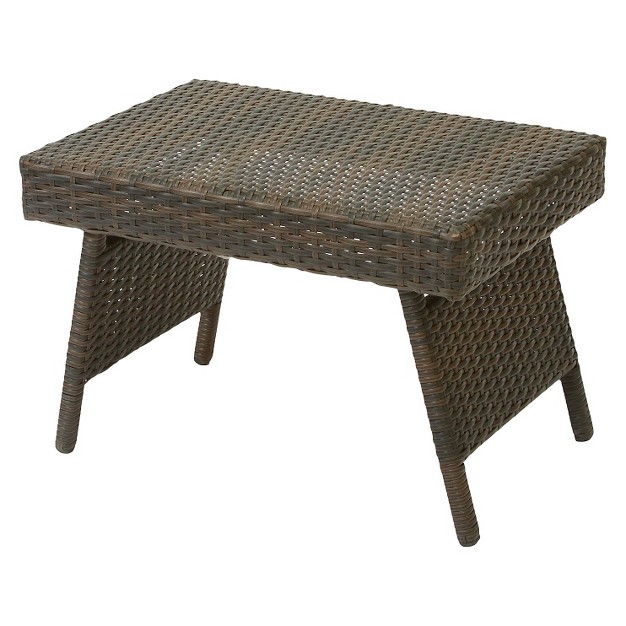 Salem Wicker Adjustable Folding Patio Table Brown Christopher Knight Home