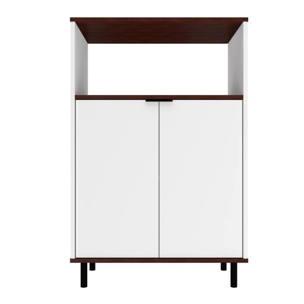 Mosholu Accent Cabinet in White and Nut Brown