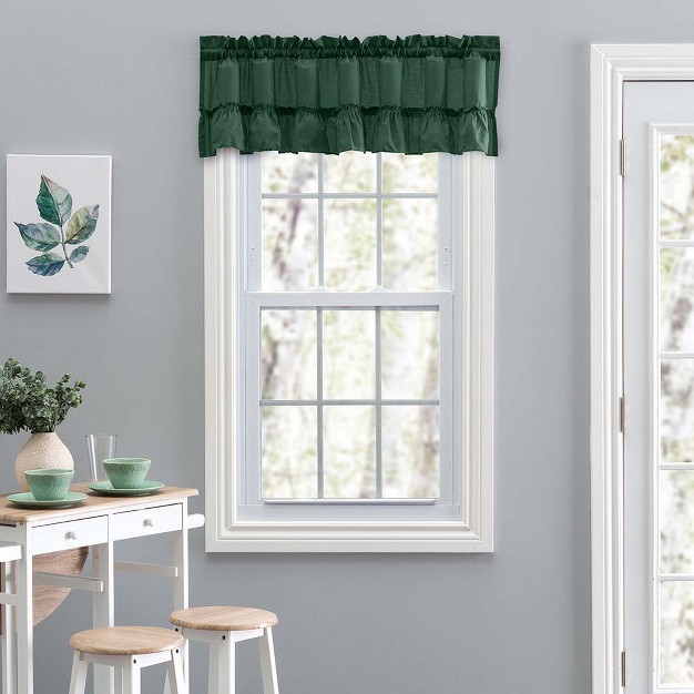 Rod Pocket High Quality Fabric Solid Color Window Ruffled Filler Valance 54 quot x13 quot Harvest