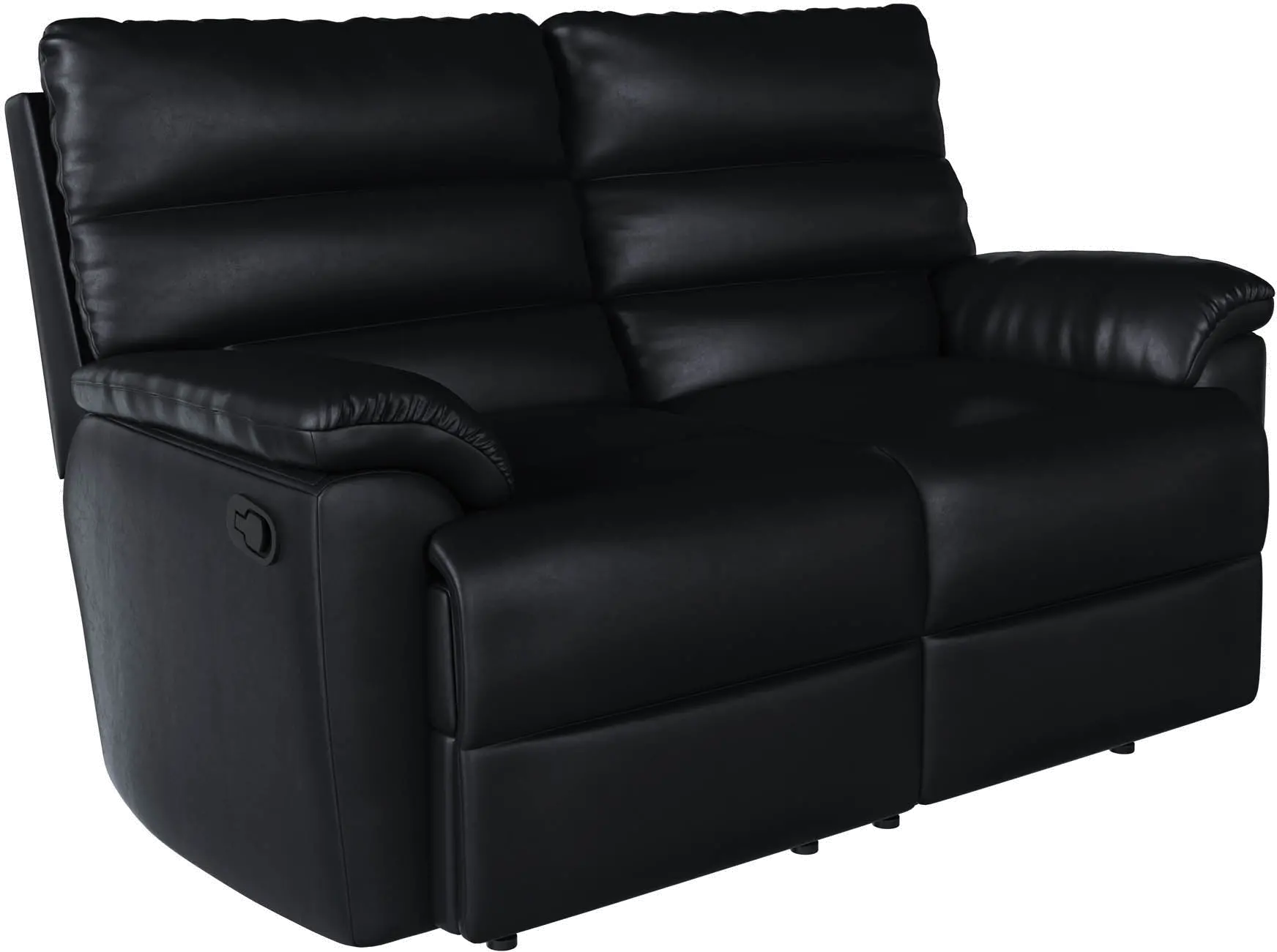 Baylor Black Push-Back Reclining Loveseat