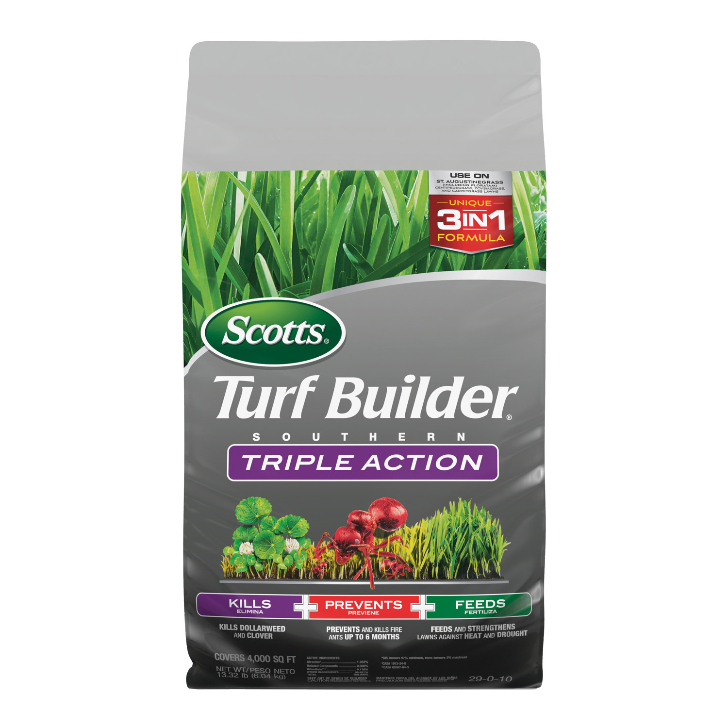 Scotts Turf Builder Southern Weed and Feed Lawn Fertilizer For Multiple Grass Types 4000 sq ft