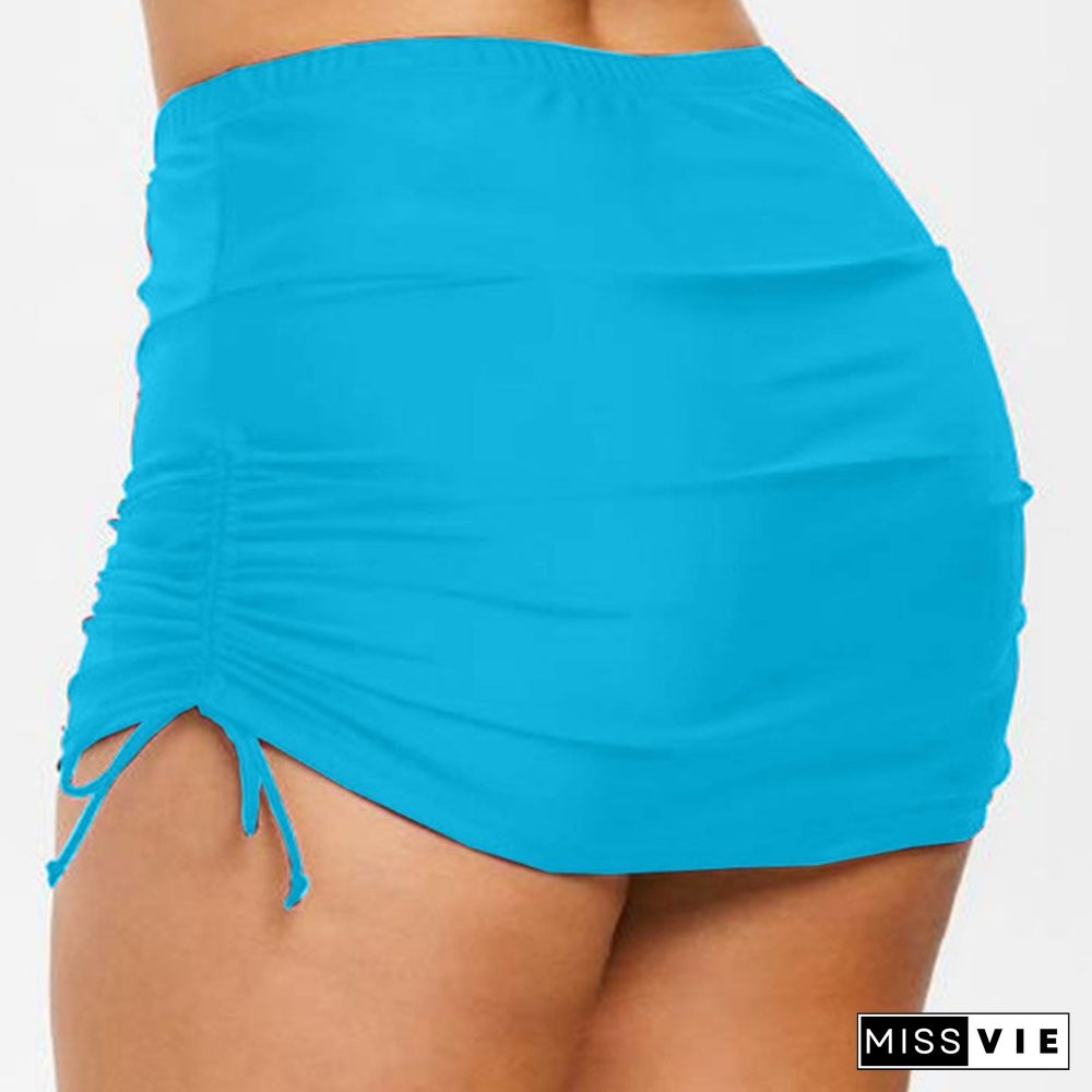 New Women S-3L Swimsuit Bottom Summer Swim Short Skirt Casual Tankini Mini Skirt Swimwear Bikini Bottoms Solid Color Short Skirts