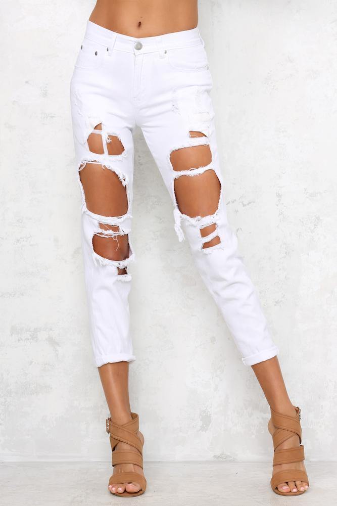 Not Lonely Jeans White