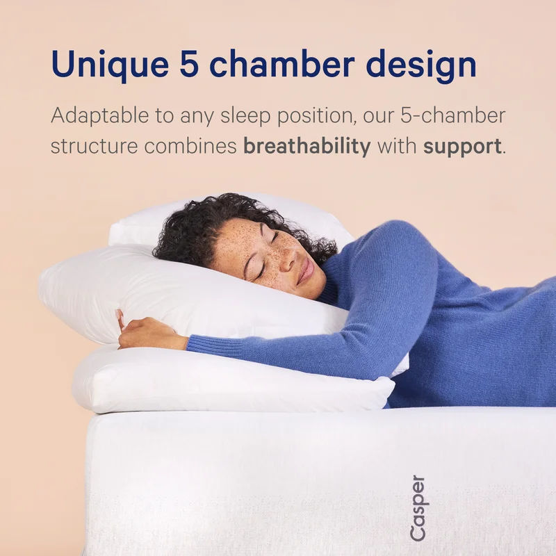 Casper Sleep Down Pillow for Sleeping， Standard， White 951-000197-001