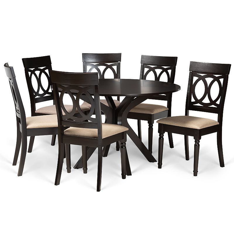 Baxton Studio Jessie Dining Table and Chair 7-piece Set