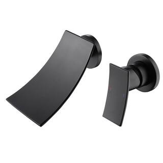 Boyel Living Single Handle Wall Mounted Faucet with Valve in Matte Black BM2277B