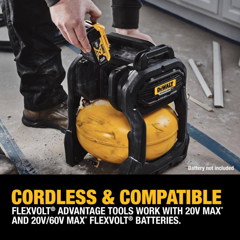 DW 2.5 Gal. 140 psi Portable 20V Cordless Air Compressor with FLEXVOLT Advantage (Tool Only) DCC2520B