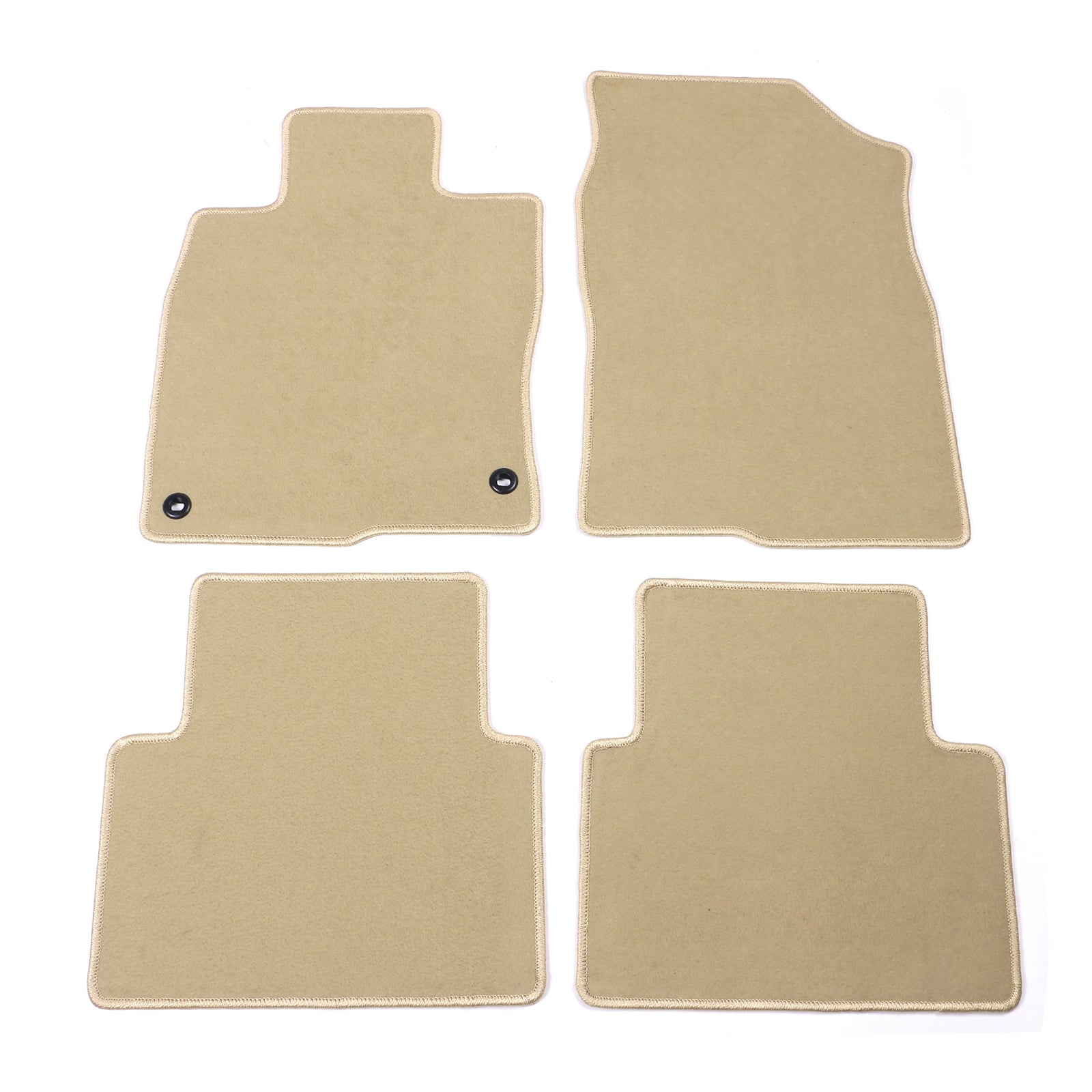 Ikon Motorsports Floor Mat Compatible With 2016-2021 Honda Civic 4-Door Sedan and Hatchback Factory Fitment Beige Nylon Front Rear Car Floor Mats Liner Carpets Replacement 4PCS