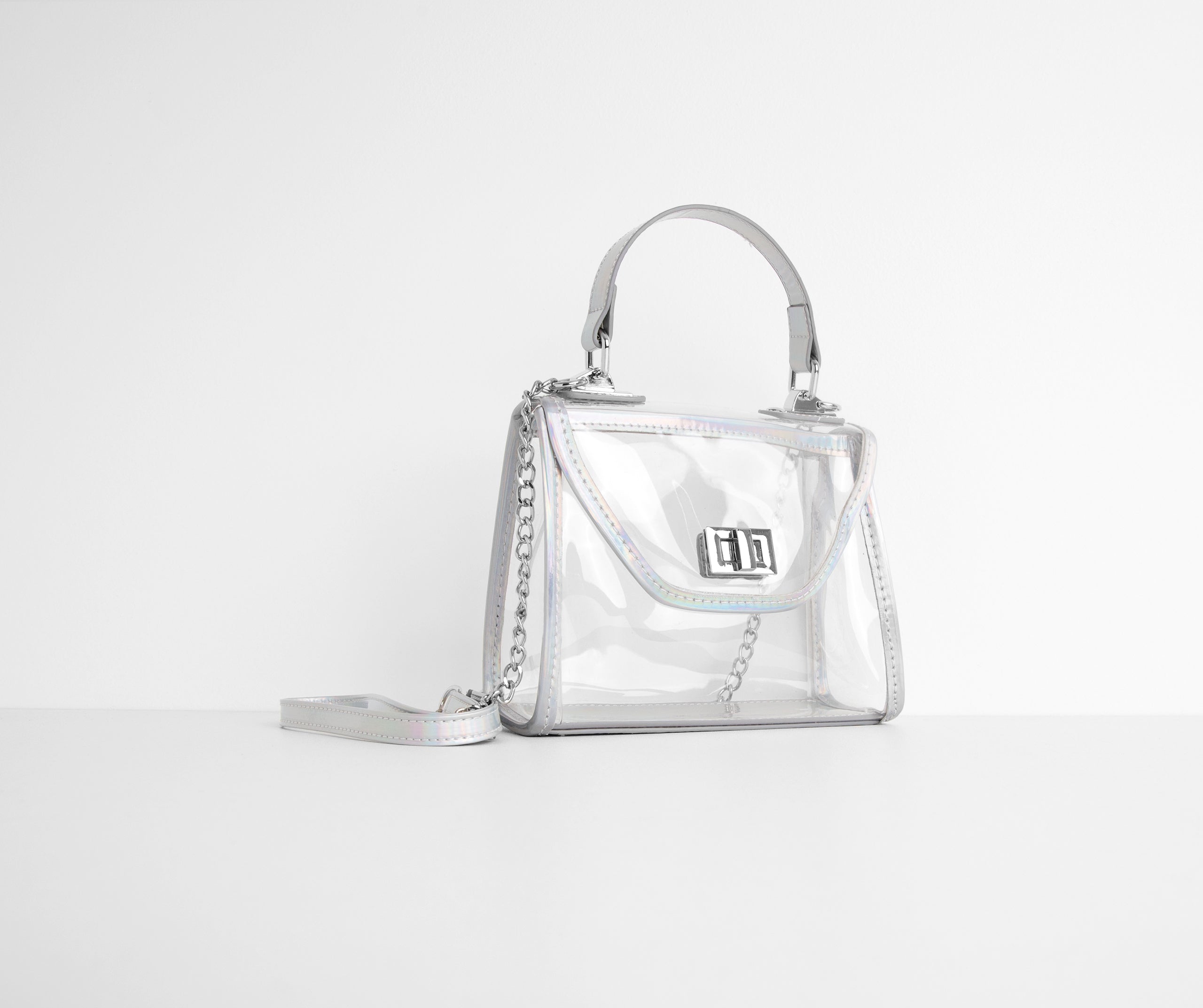 Holographic Trim Clear Mini Purse