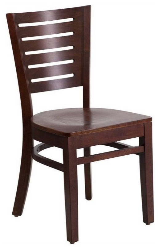 Flash Furniture Darby Restaurant Dining Chair in Walnut   Transitional   Dining Chairs   by Beyond Stores  Houzz