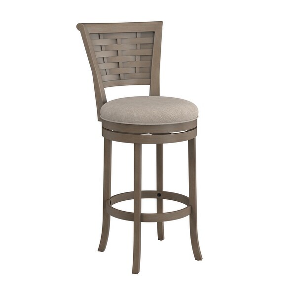 Hillsdale Furniture Thredson Wood Bar Height Swivel Stool， Gray - 43.5H x 21.75W x 23.75D; Seat Height: 30.5