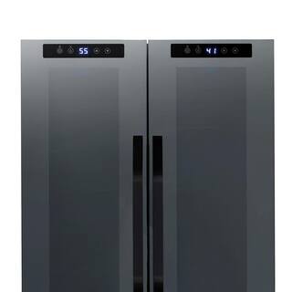 NewAir Shadow 20 in. Dual Zone Wine Cooler Refrigerator 12 Bottles  39 Cans Mirrored Wine and Beverage Fridge NWB051BKD0