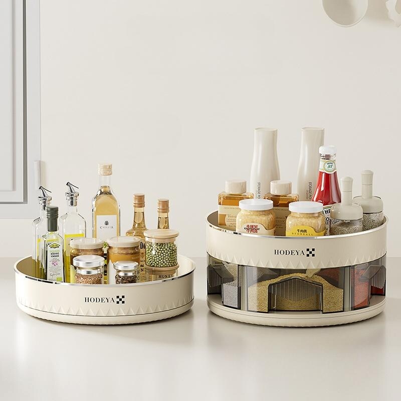 Rotating multifunctional condiment storage box