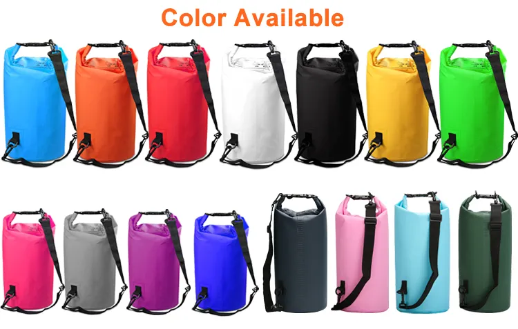 20L 30L PVC Waterproof Dry Bag with Air Valve Boating Diving Man Women Beach Swimming Rafting Ocean Water Floating Storage Sack