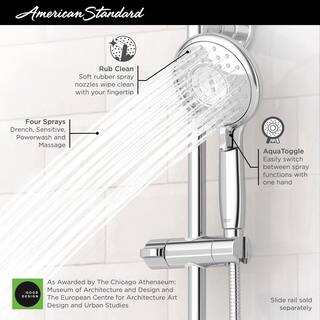 American Standard Spectra 4-Spray Patterns with 1.8 GPM 5 in. Wall Mount Handheld Shower Head in Matte Black 9038154.243