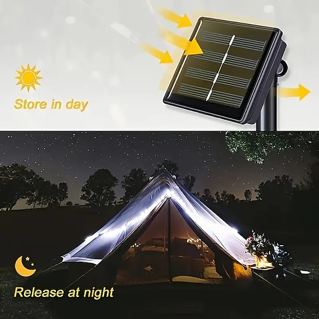 LED Solar Light 7M Outdoor Waterproof Fairy Garland String Lights Solar Lamp Decoration for Christmas Party Garden Patio 7M-50LEDs 12M-100LEDs 22M-200LEDs