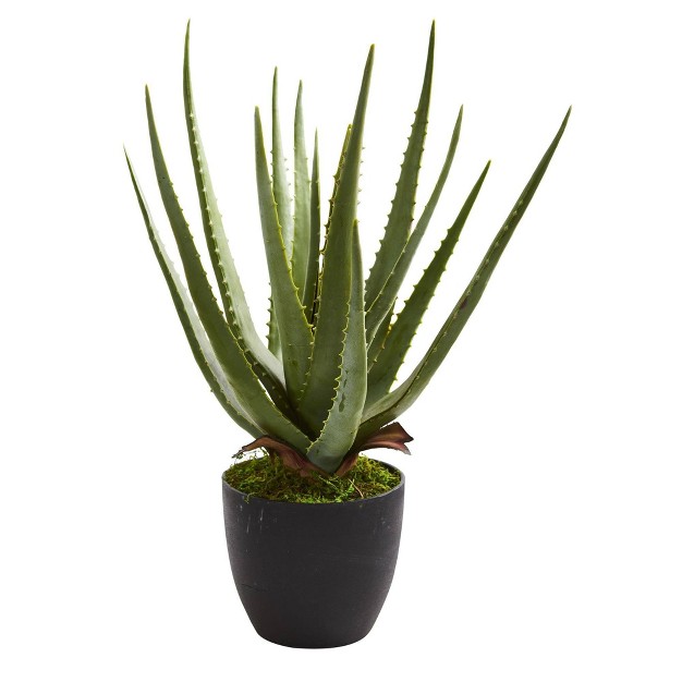 Nearly Natural 18-in Aloe Artificial Plant (set Of 2)