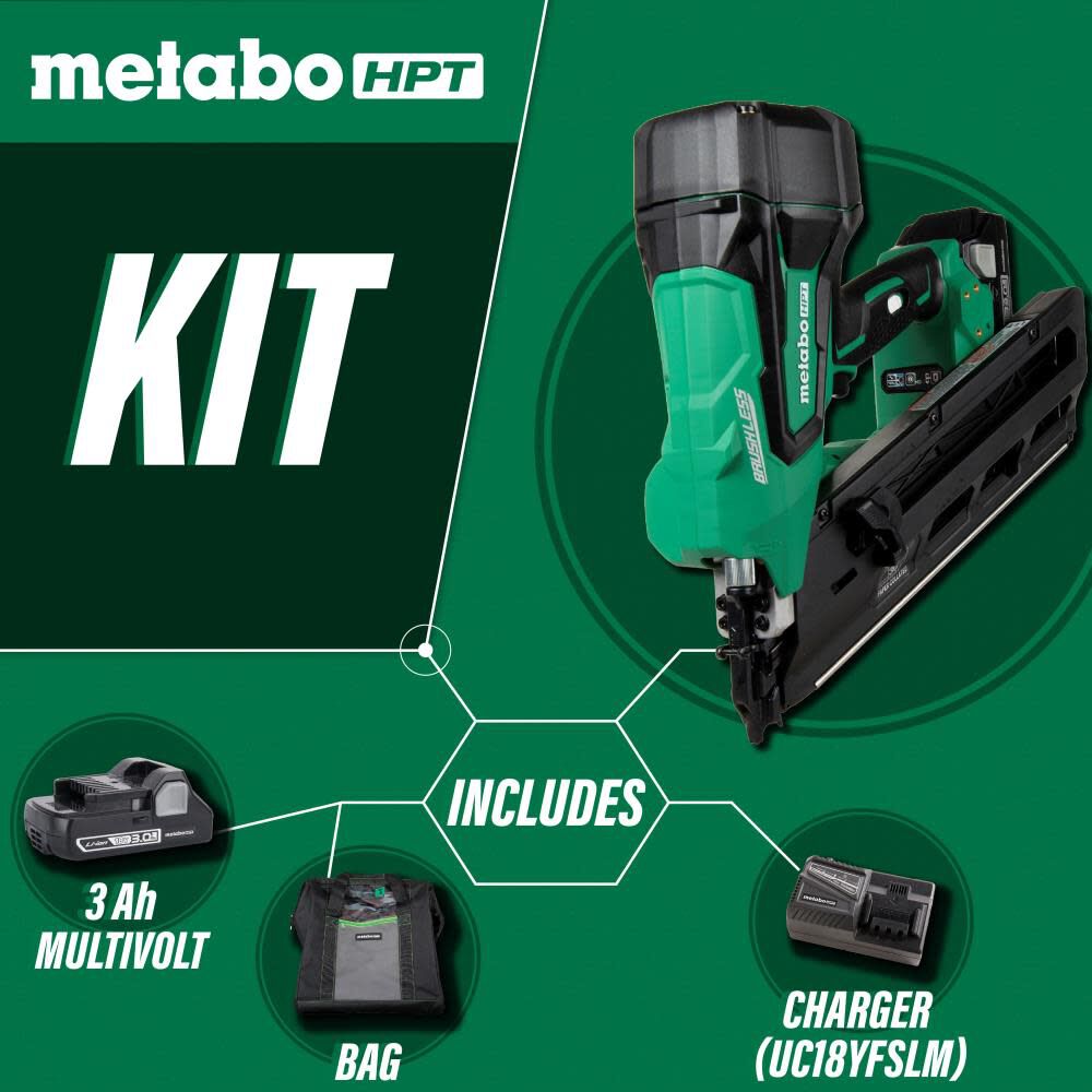 Metabo HPT 18 Volt Paper Collated Brushless Cordless Framing Nailer NR1890DCSM from Metabo HPT