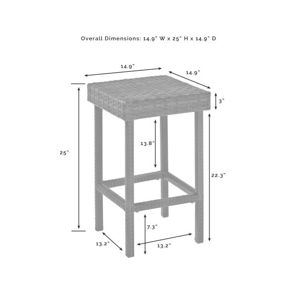 Palm Harbor 2Pc Outdoor Wicker Counter Height Bar Stool Set