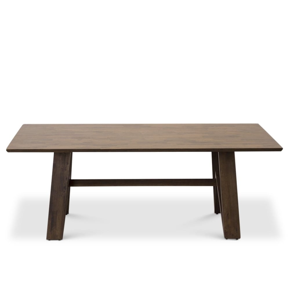 Dulciana 78 Inch Rectangular Solid Wood Dining Table in Brown   78 inches