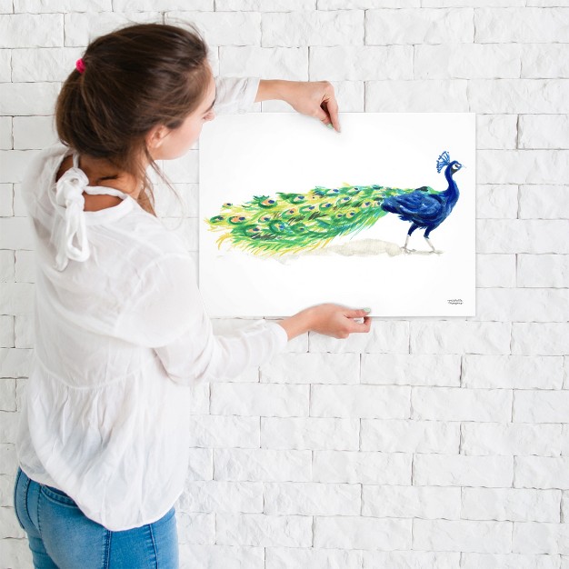 Americanflat Animals Wall Art Room Decor Peacock Watercolor By Michelle Mospens