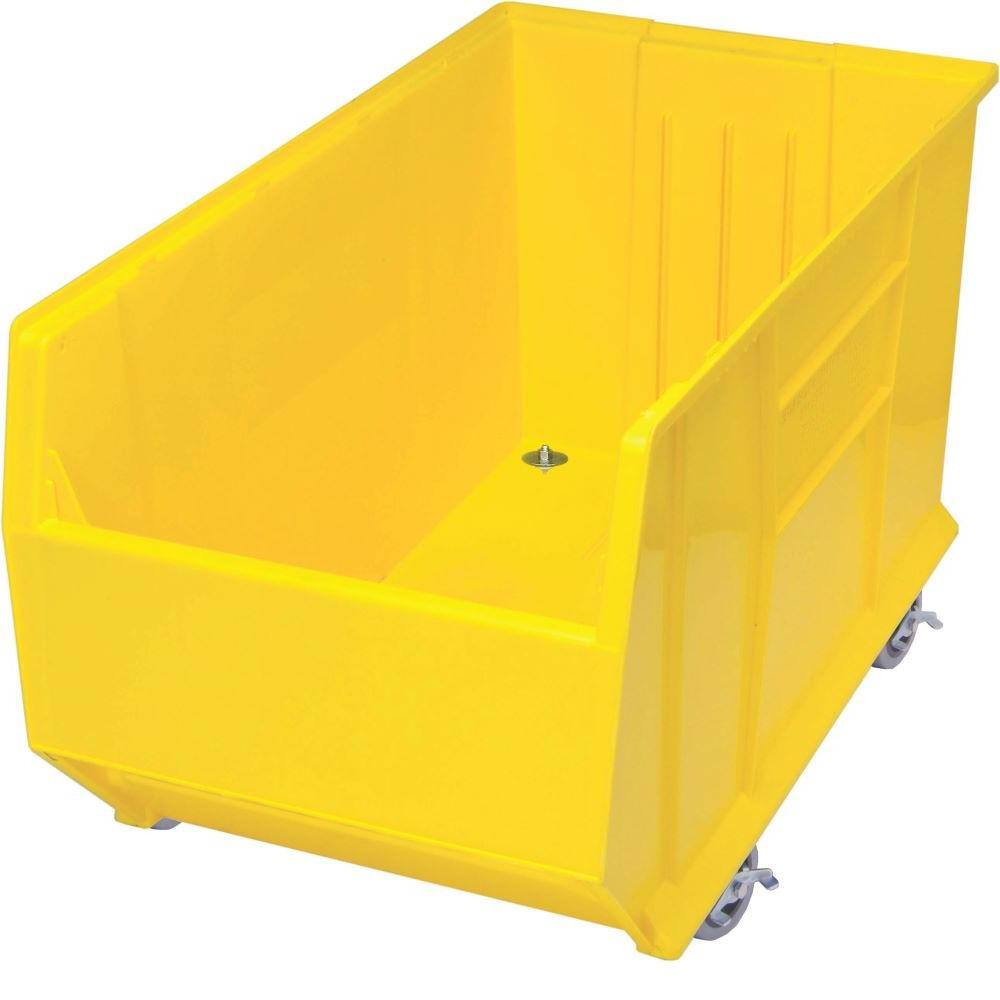 QUANTUM STORAGE SYSTEMS 36 in. Quantum Hulk Mobile 54 Gal. Storage Tote in Yellow (1-Pack) QUS996MOBYL