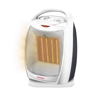 AIWA 1500-Watt 10.2 in. Electric Oscillating Room Ceramic Heater with Handle Overheat Protection Tip Over Auto Shutoff WSH3-1002-WHT