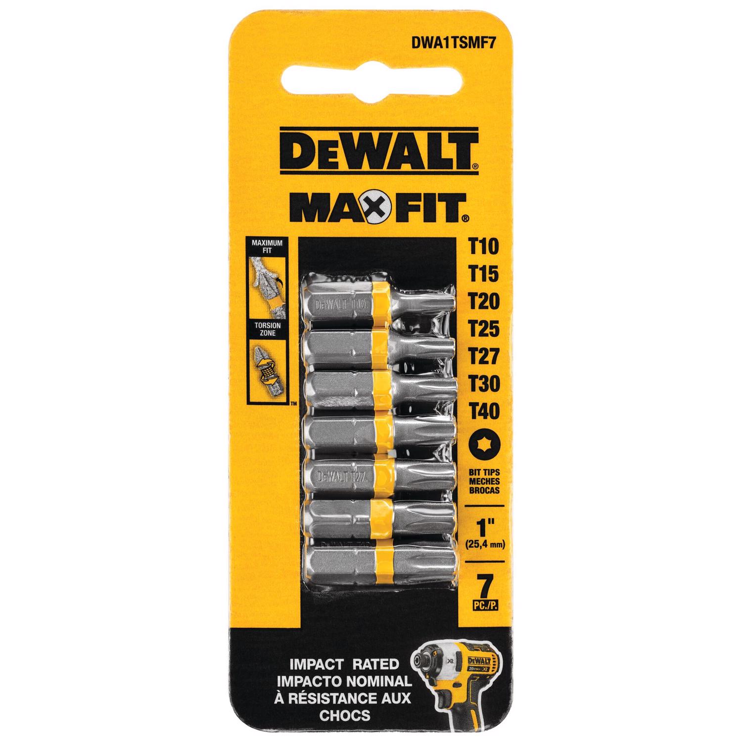 DW Max Fit Torx 1 in. L Screwdriver Bit Set Steel 7 pk